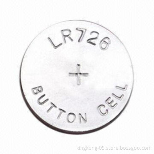 LR726 Alkaline ZN-MN Button-cell Battery, 1.5V Voltage, 2.6mm Height